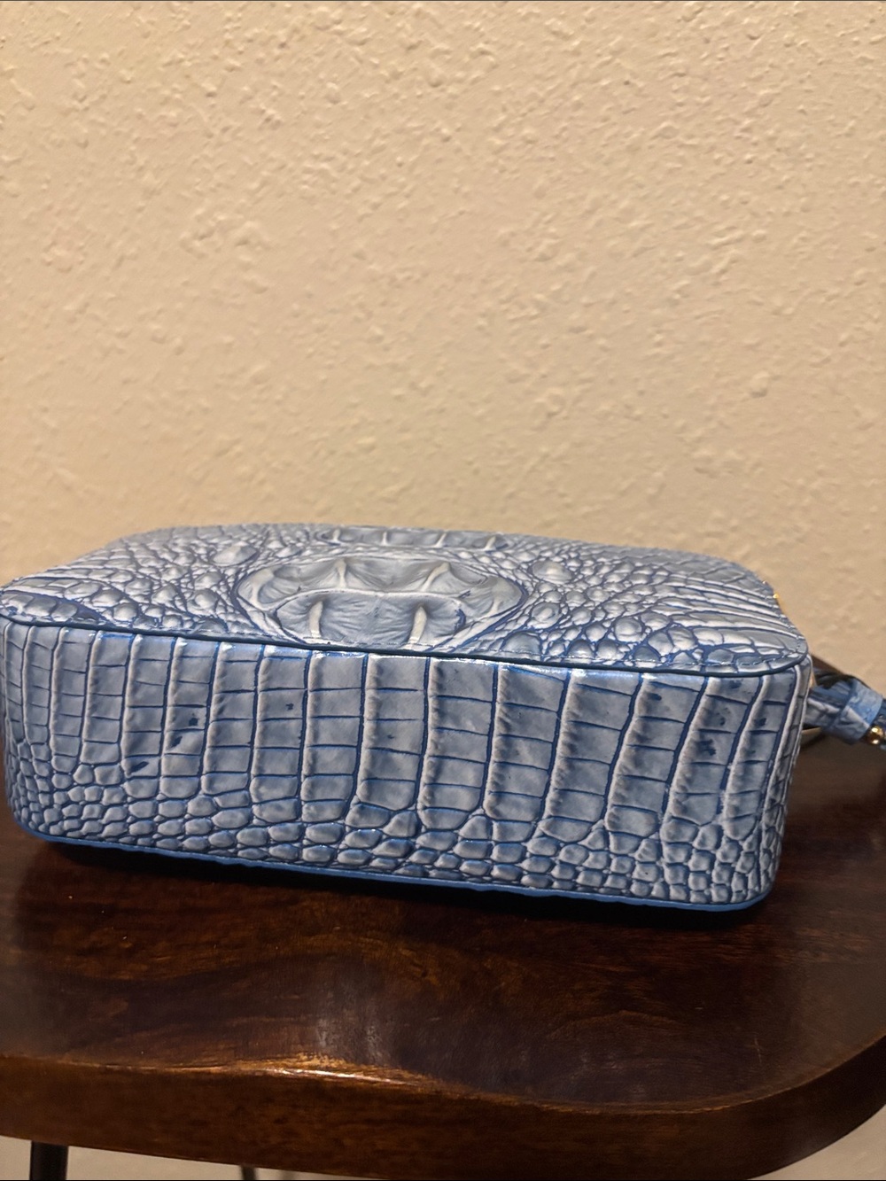 Brahmin Blue Croc-Embossed Leather Crossbody - Picture 7 of 13